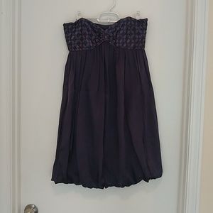 Laundry by Shelli Segal 100% silk navy blue strapless dress